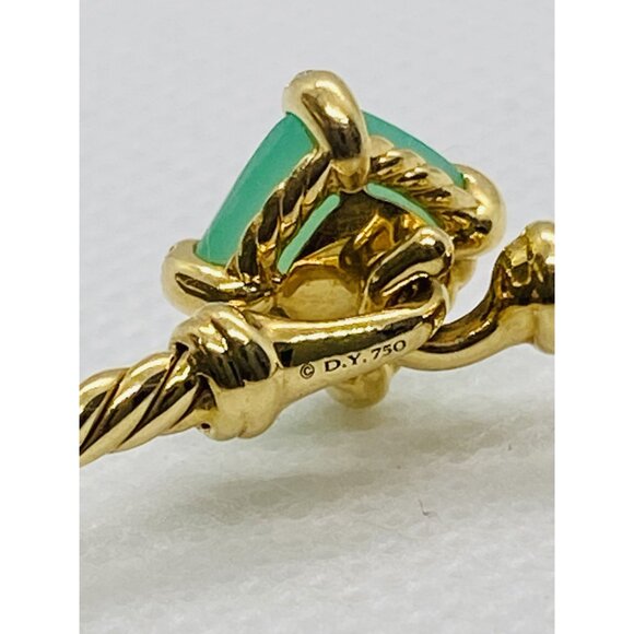 David Yurman Chatelaine Diamond Bracelet Bangle Chrysoprase 6.25" - Picture 7 of 10